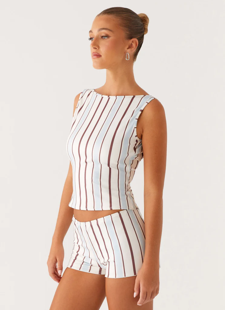 Crop top Sun's Out - Rayures bleues