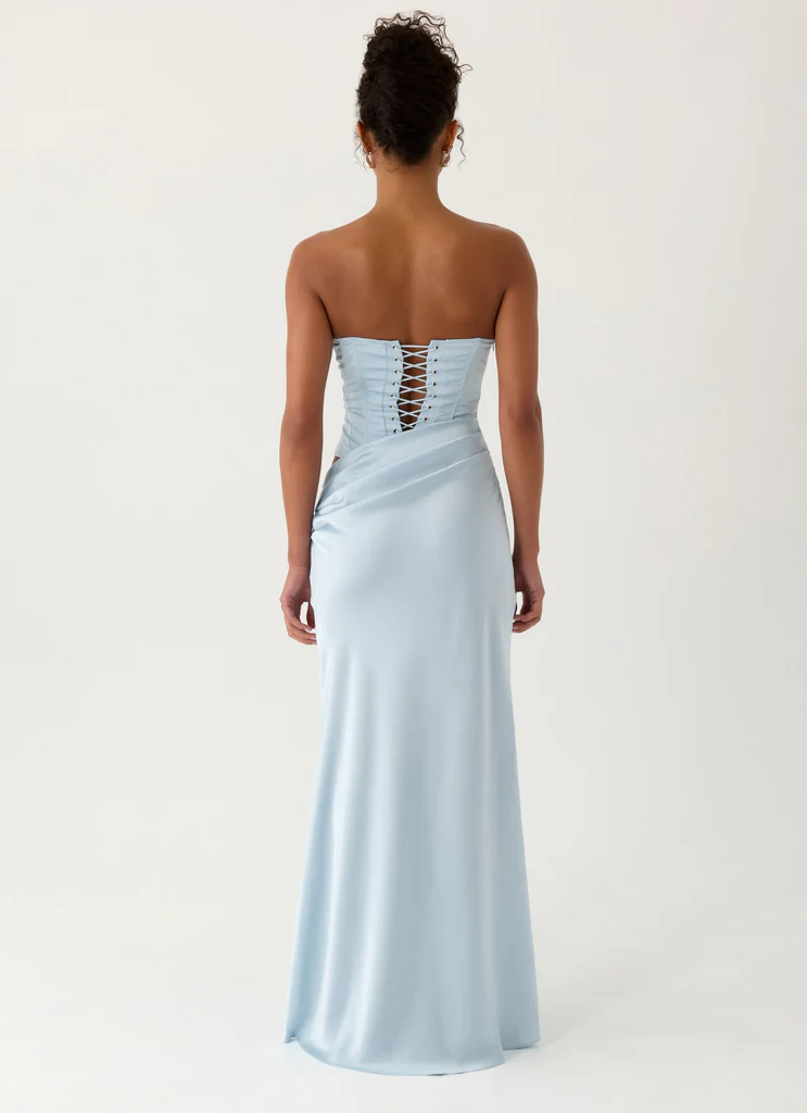Robe Maxi Corset Emory - Bleu