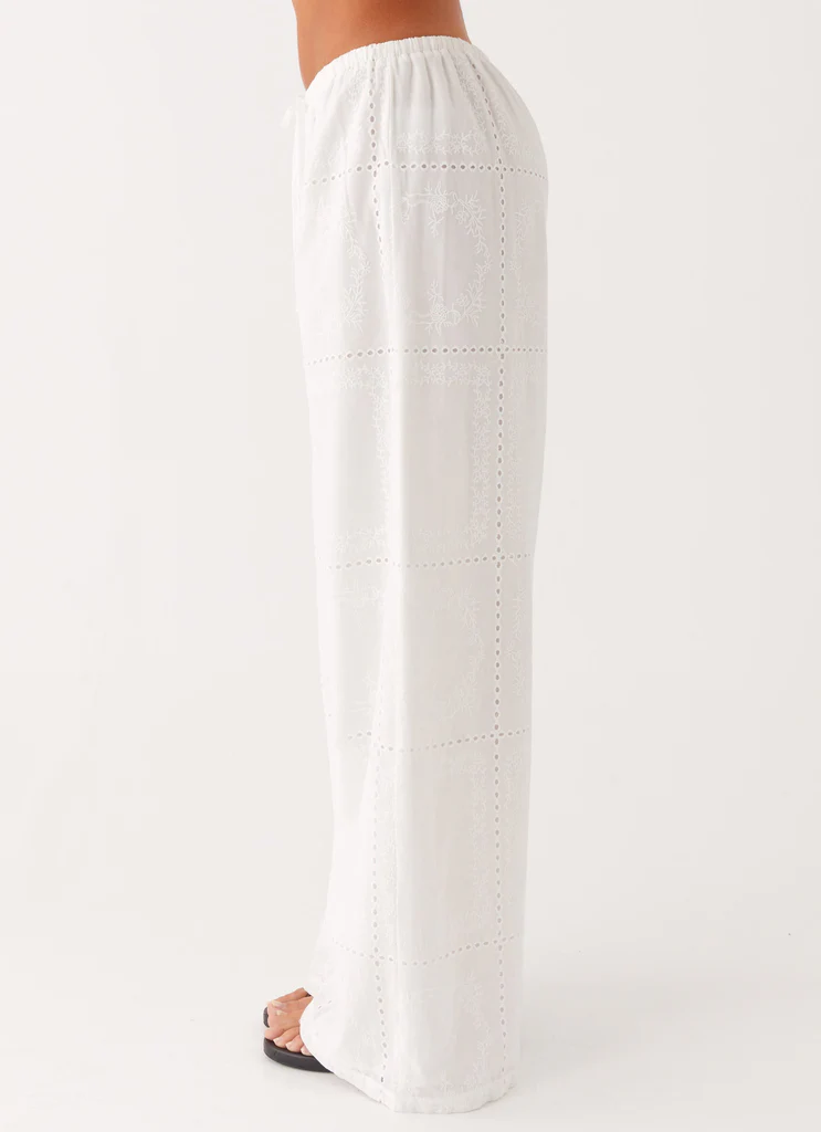 Pantalons Bille à taille basse - Blanc
