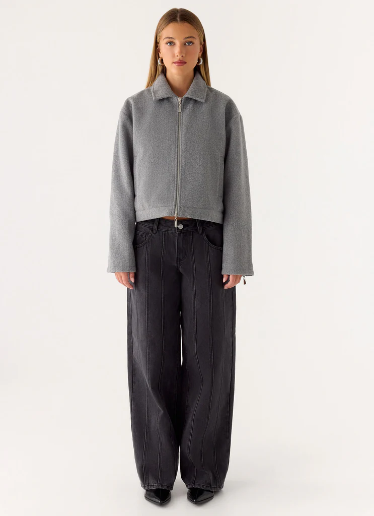 Manteau Enzo en Laine Fausse - Gris