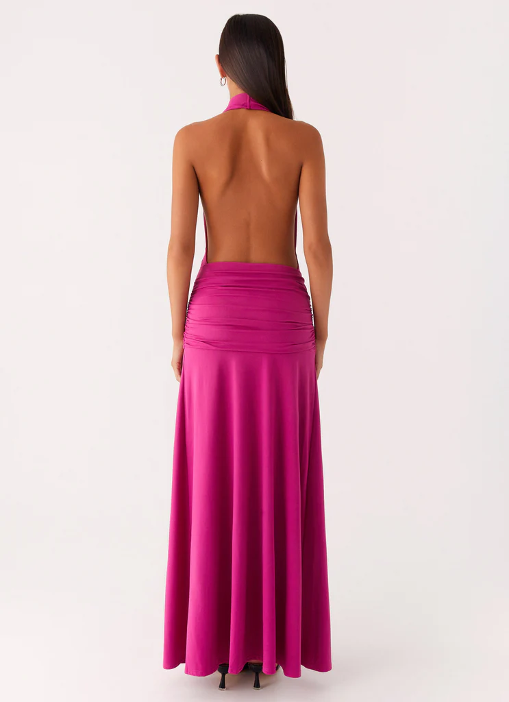 Robe maxi col roulé Rowan Ray - Fuchsia