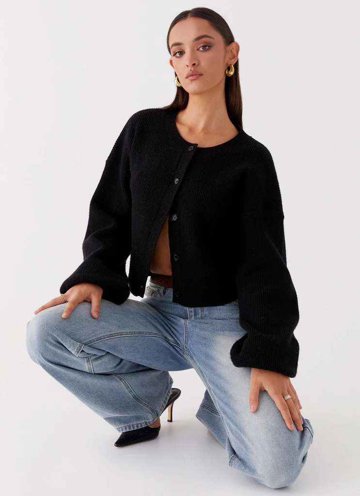 Cardigan tricot Daphne - Noir