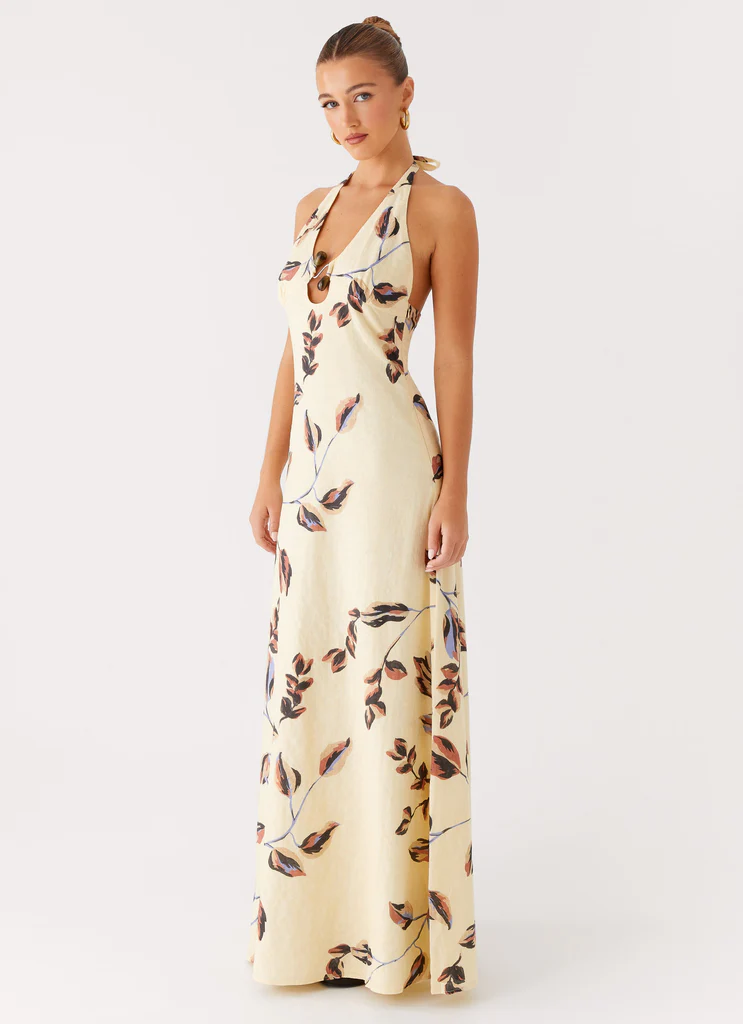 Robe maxi Elvina à bretelles fines - Bonheur beurre