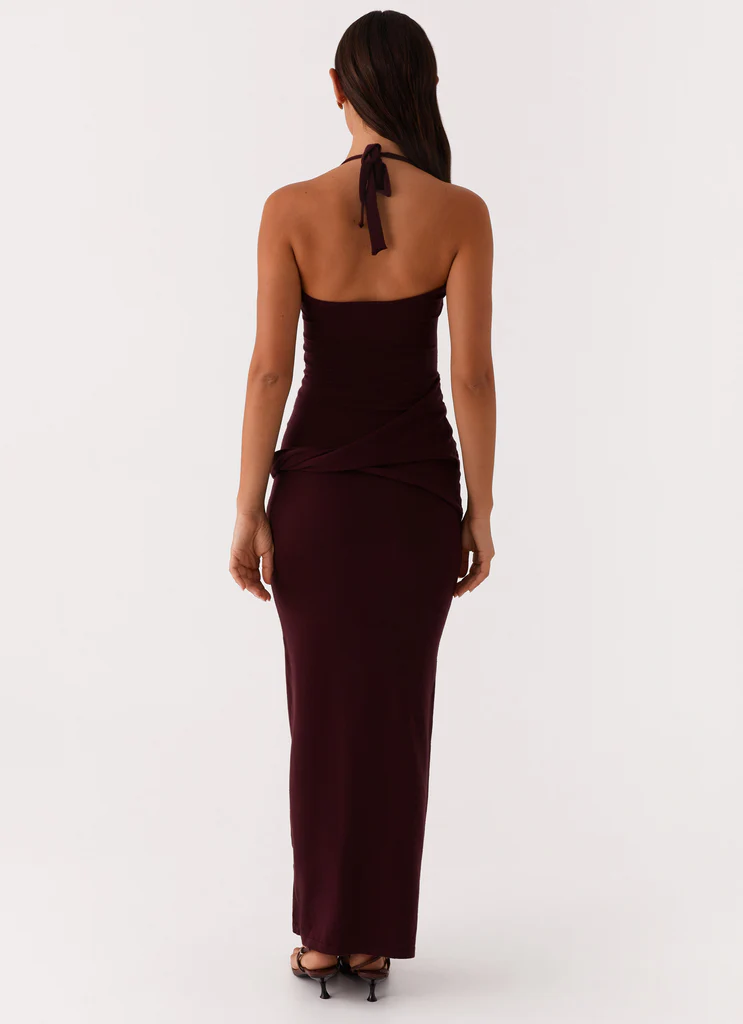 Robe maxi tricot Lucky You - Mulberry