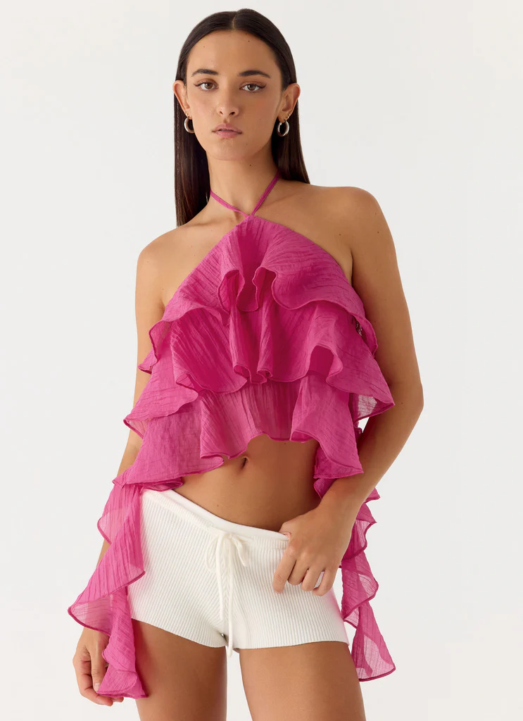 Halter Inna à Volants – Fuchsia Halter Inna à Volants - Fuchsia