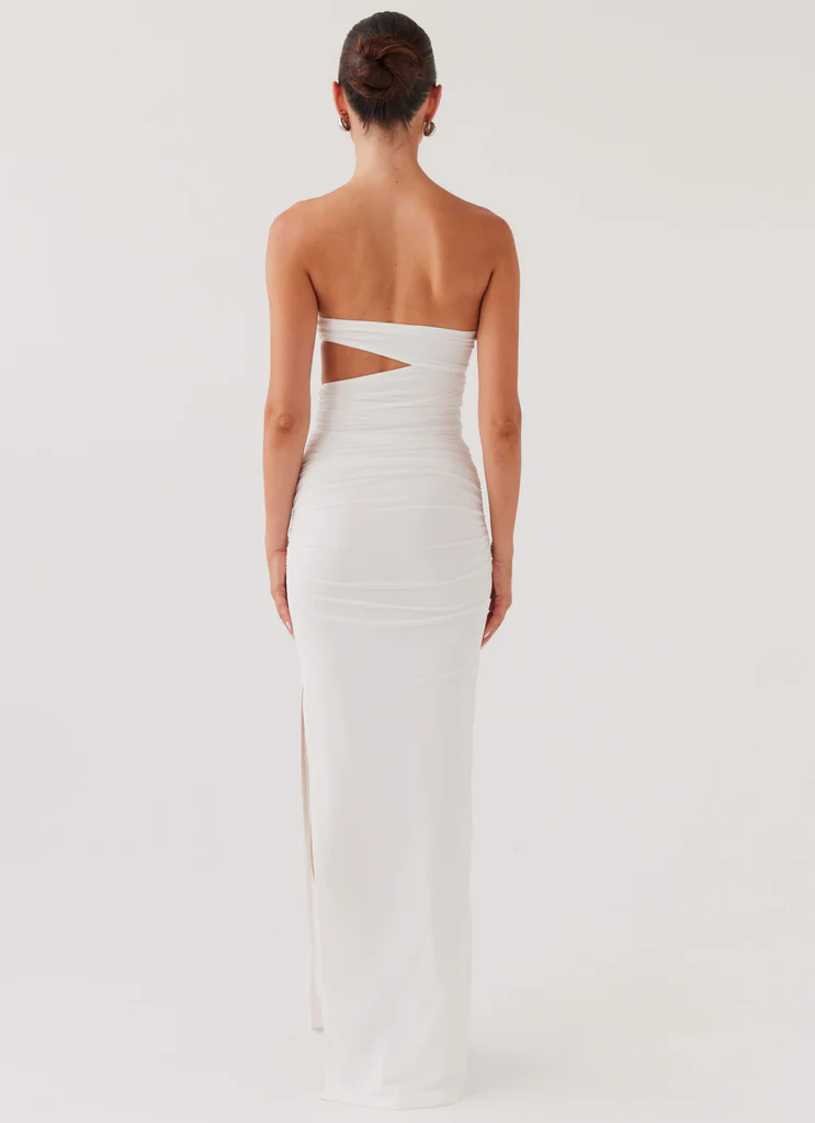 Robe maxi en maille Into Pieces - Blanc