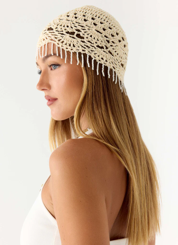 Chapeau Crochet Tangy Twist - Crème