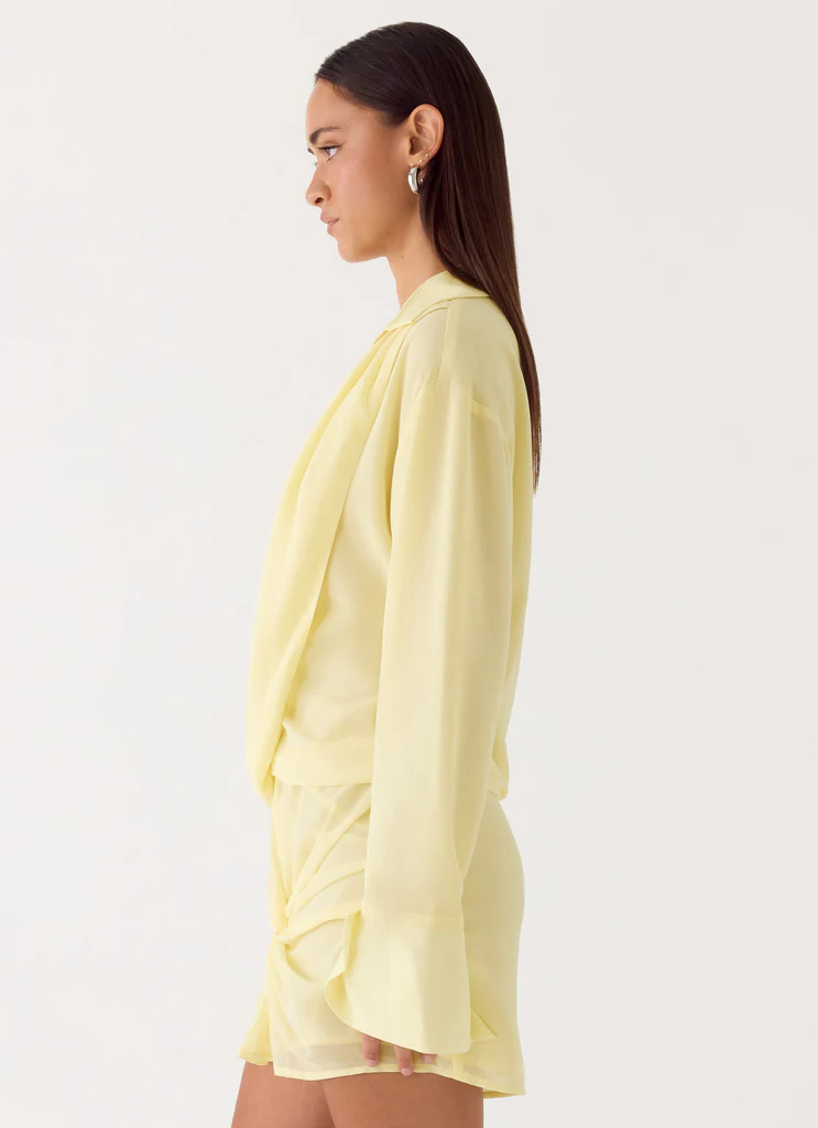 Robe mini chemise Farretti - Jaune pâle