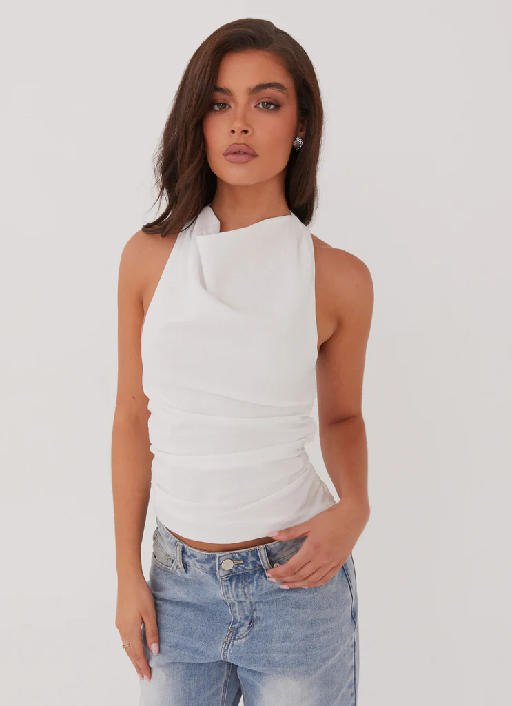 Top en lin Cloud Whisper - Blanc