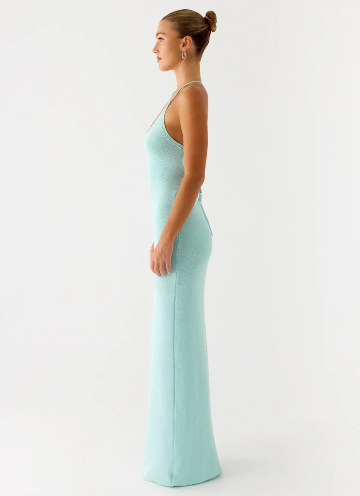Robe maxi tricot Amaya - Aqua