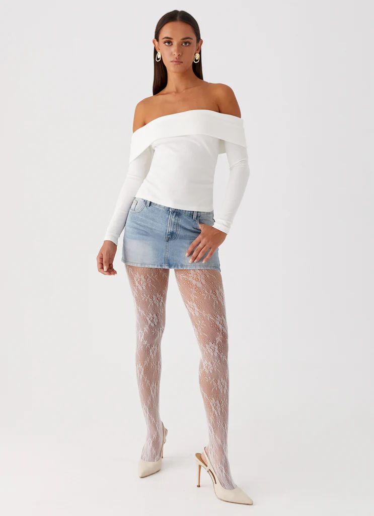 Chaussettes en dentelle Honor - Blanc
