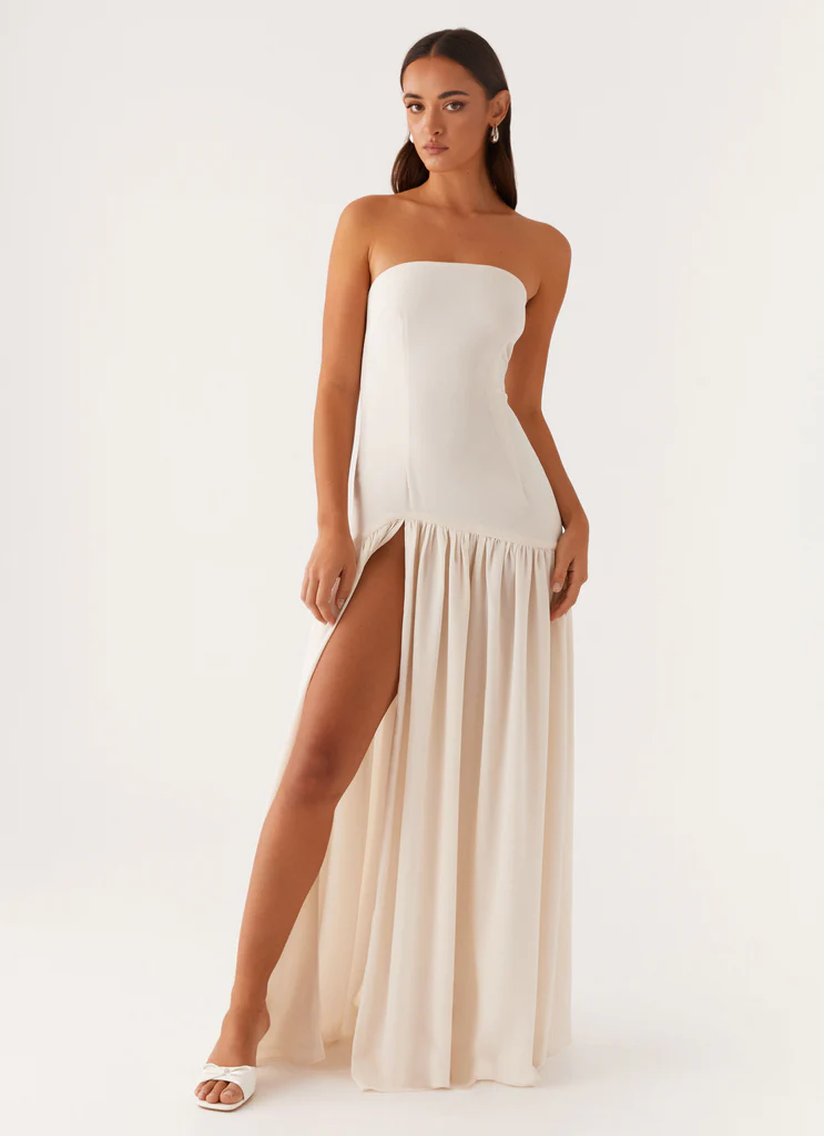 Robe Maxi Sans bretelles Eden - Ivoire