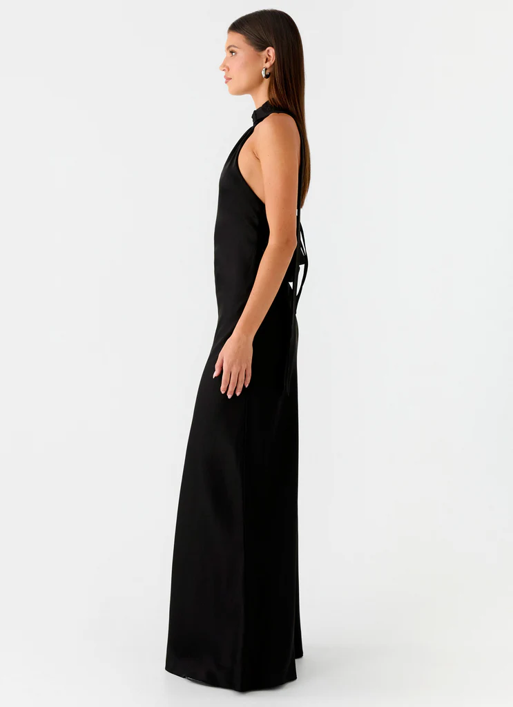 Robe maxi Keena à écharpe - Noir