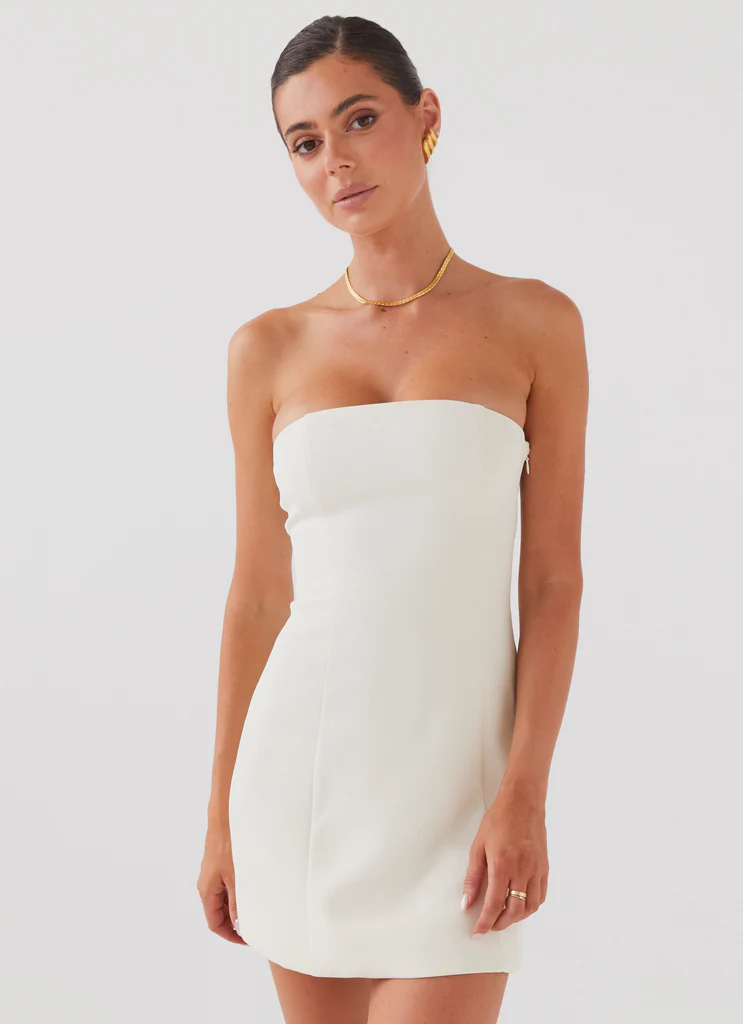 Robe Mini Sans bretelles Ayanna - Ivoire