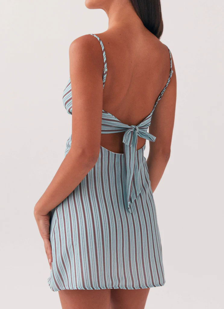 Robe Mini en Lin Flora - Rayures Côtières