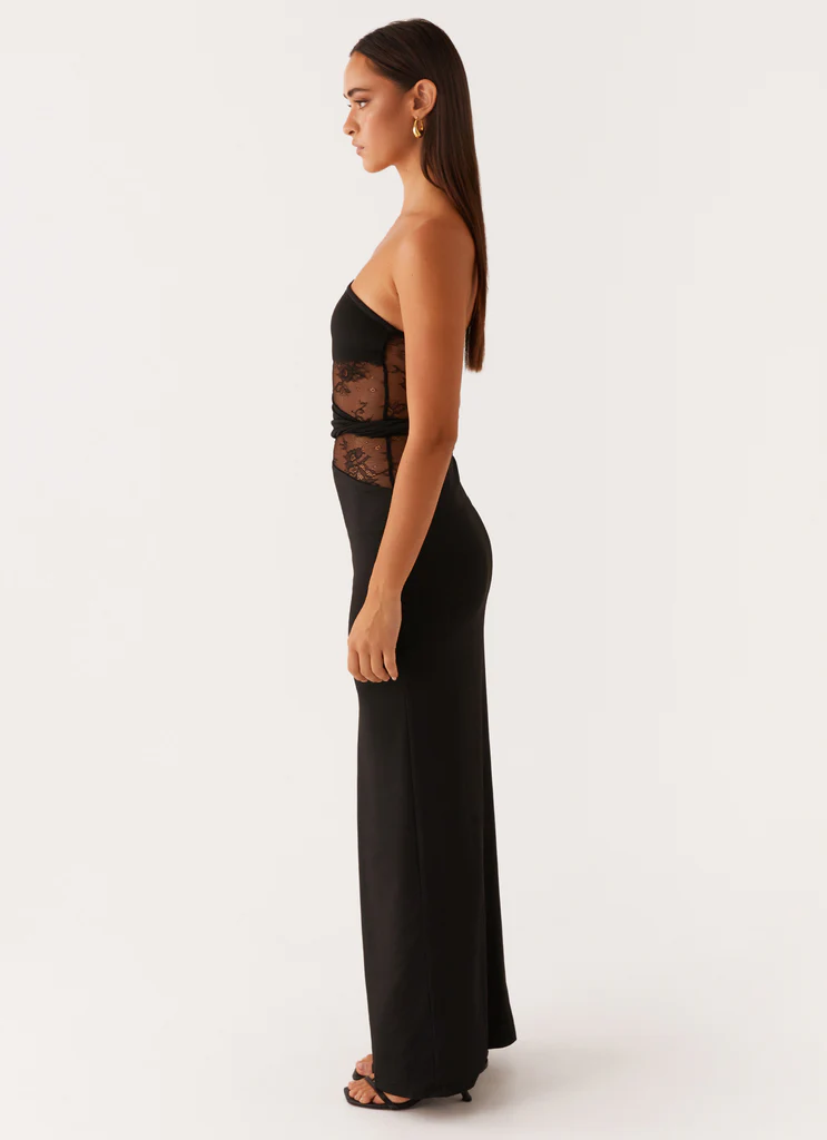 Robe maxi sans bretelles Karma - Noir