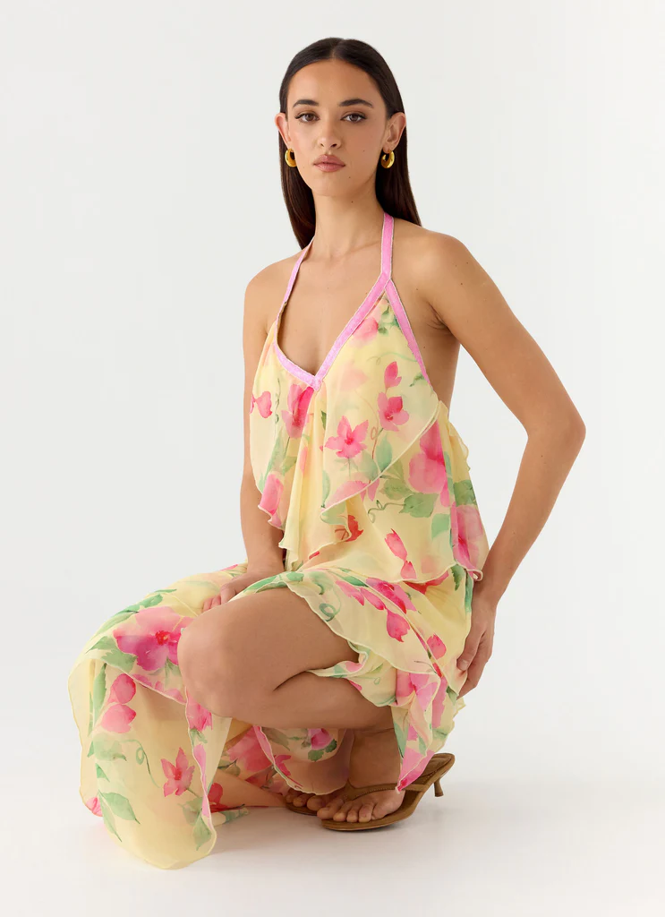 Robe Maxi Strawberry Mimosa - Lemon Soleil