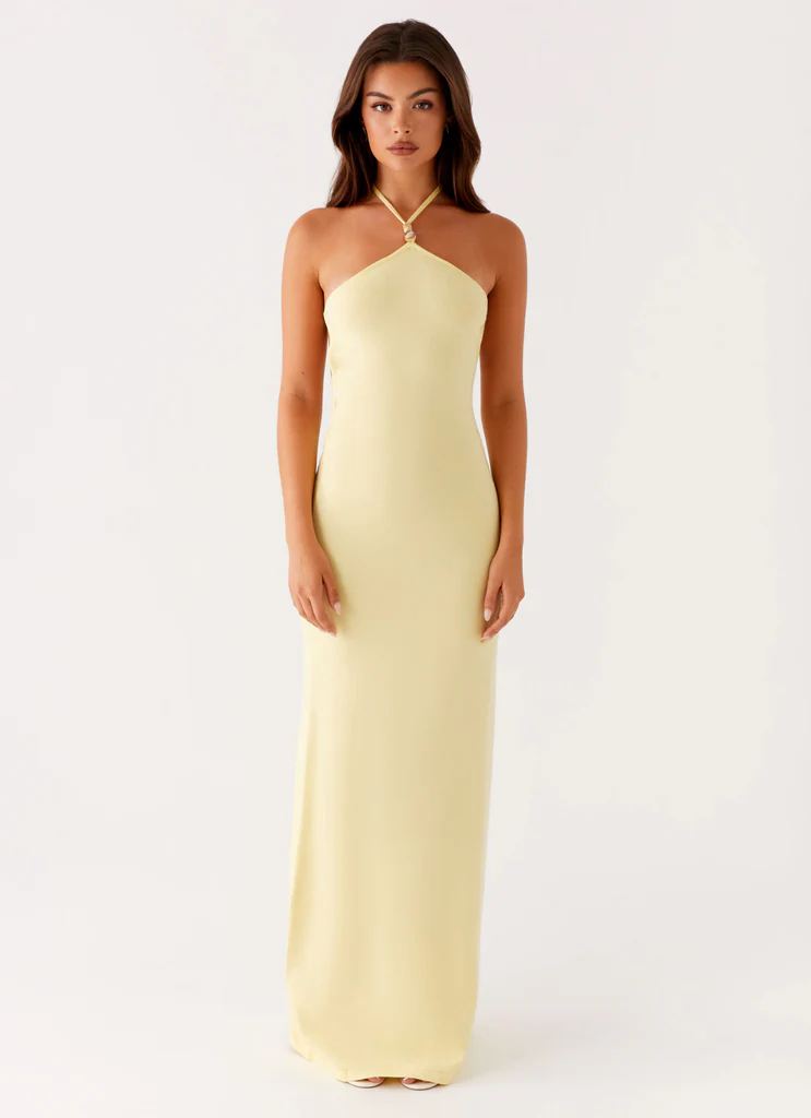 Robe maxi tricot Elisha - Jaune