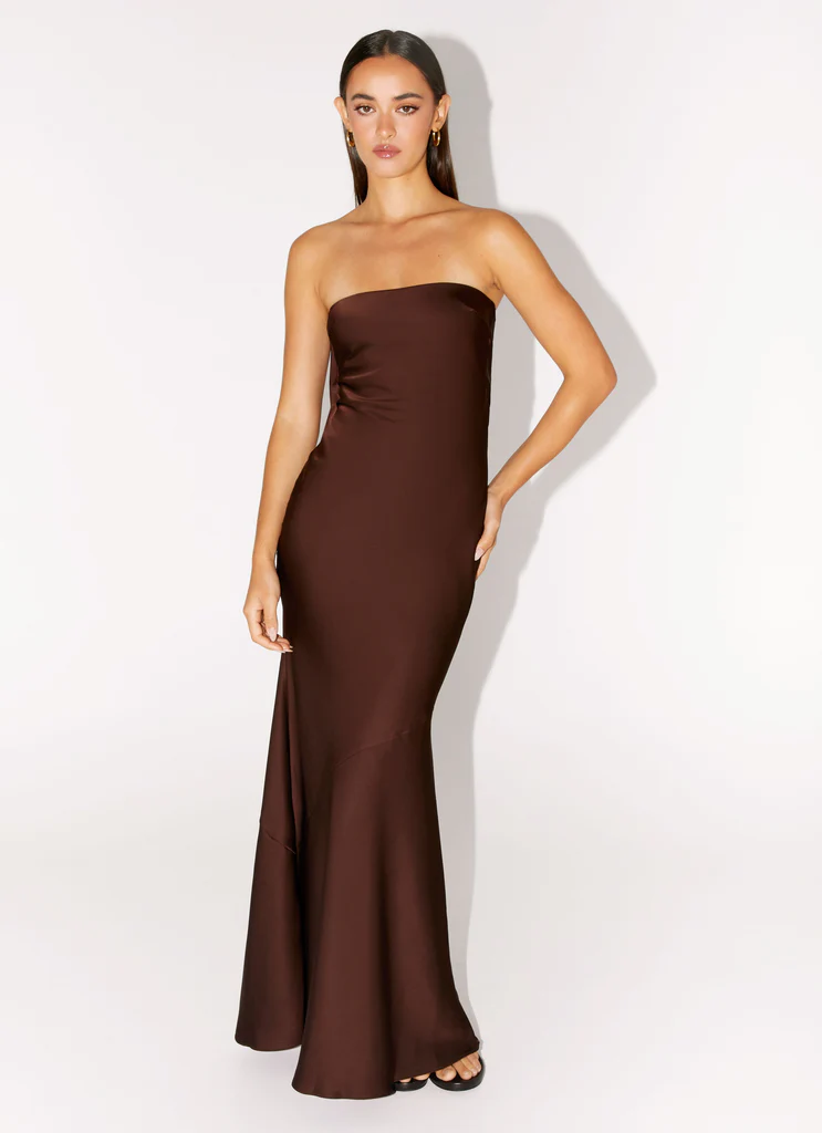 Robe maxi Endless Nights - Chocolat