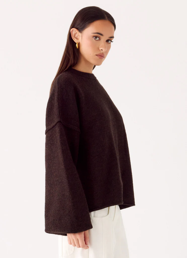 Pull-over Oversized en Tricot Jack - Chocolat