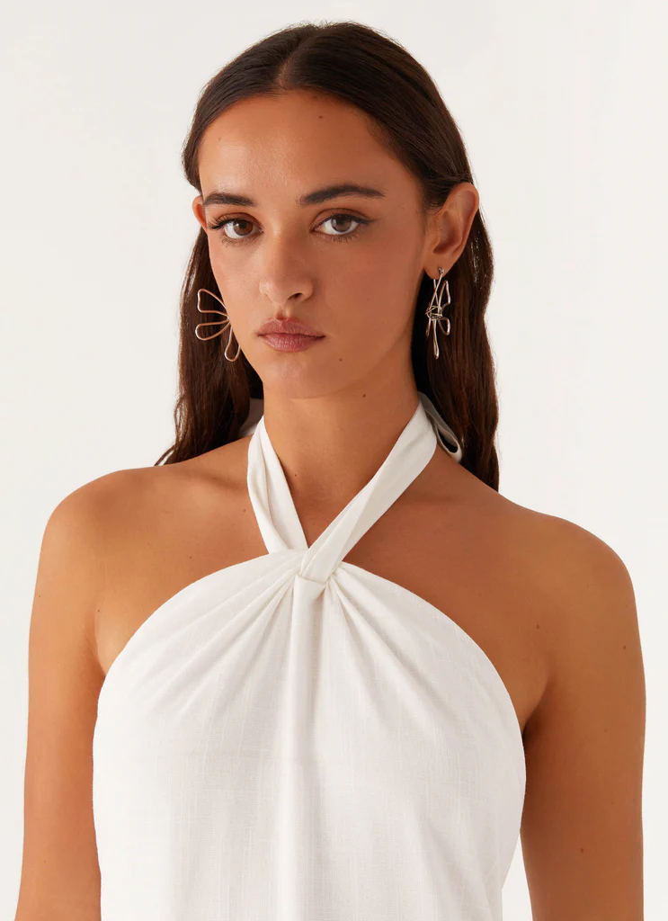 Robe maxi en lin Golden Child - Blanc