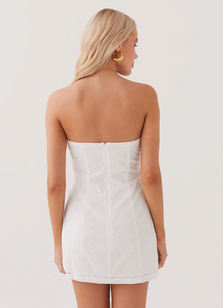 Robe Mini Broderie Bronwyn - Blanc