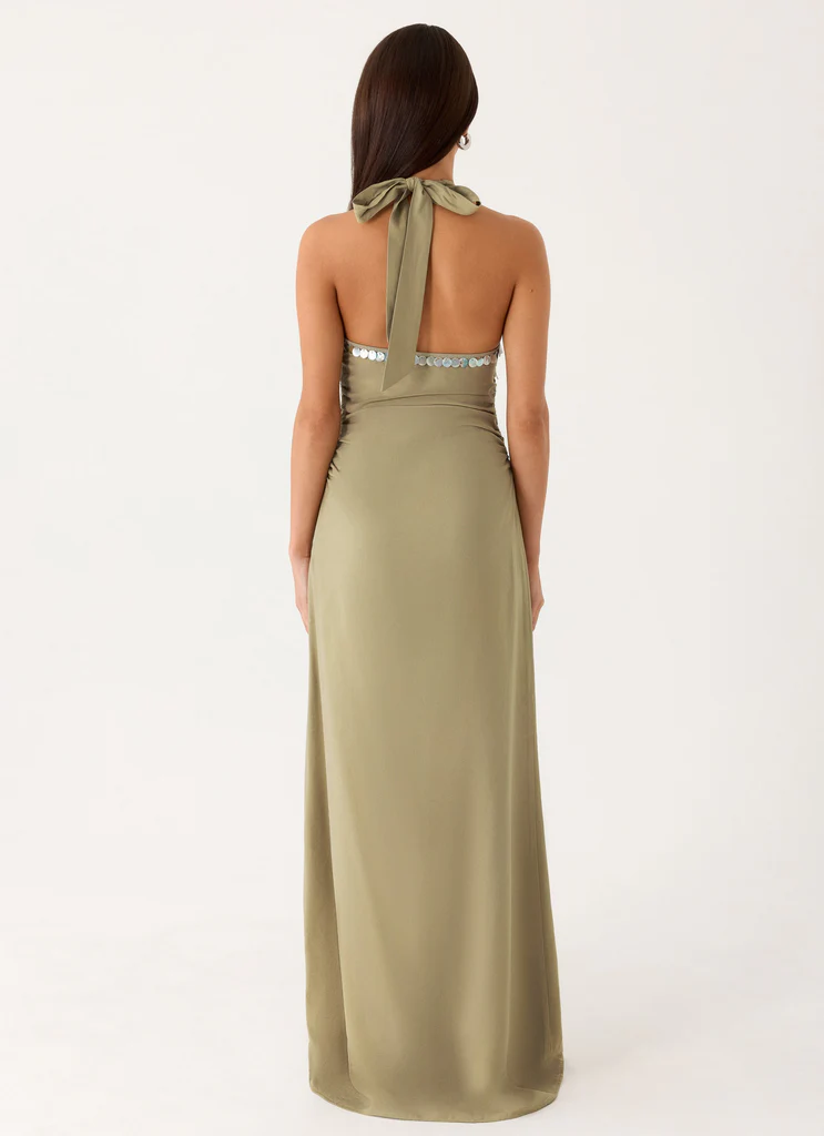 Robe maxi Lorela - Olive pâle
