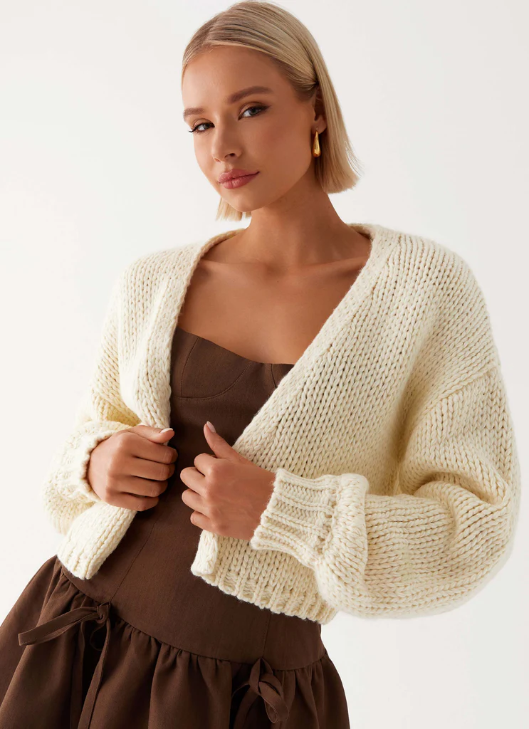 Cardigan Jacquard Jasleen - Ivoire