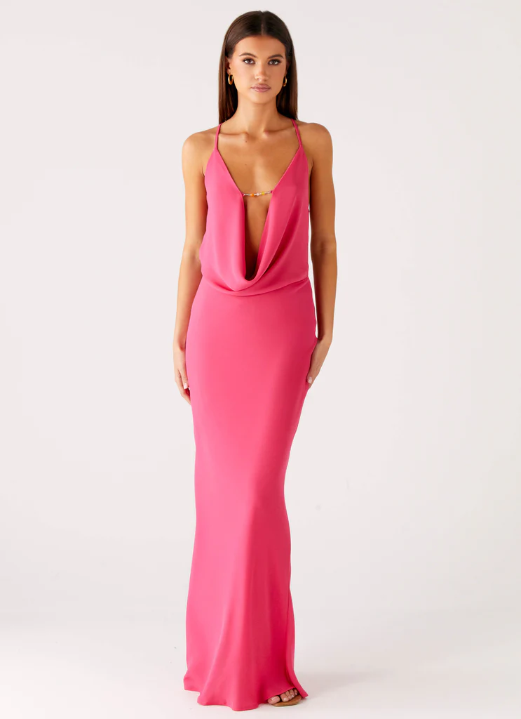 Robe Maxi Cowl Pure Heart - Fuchsia