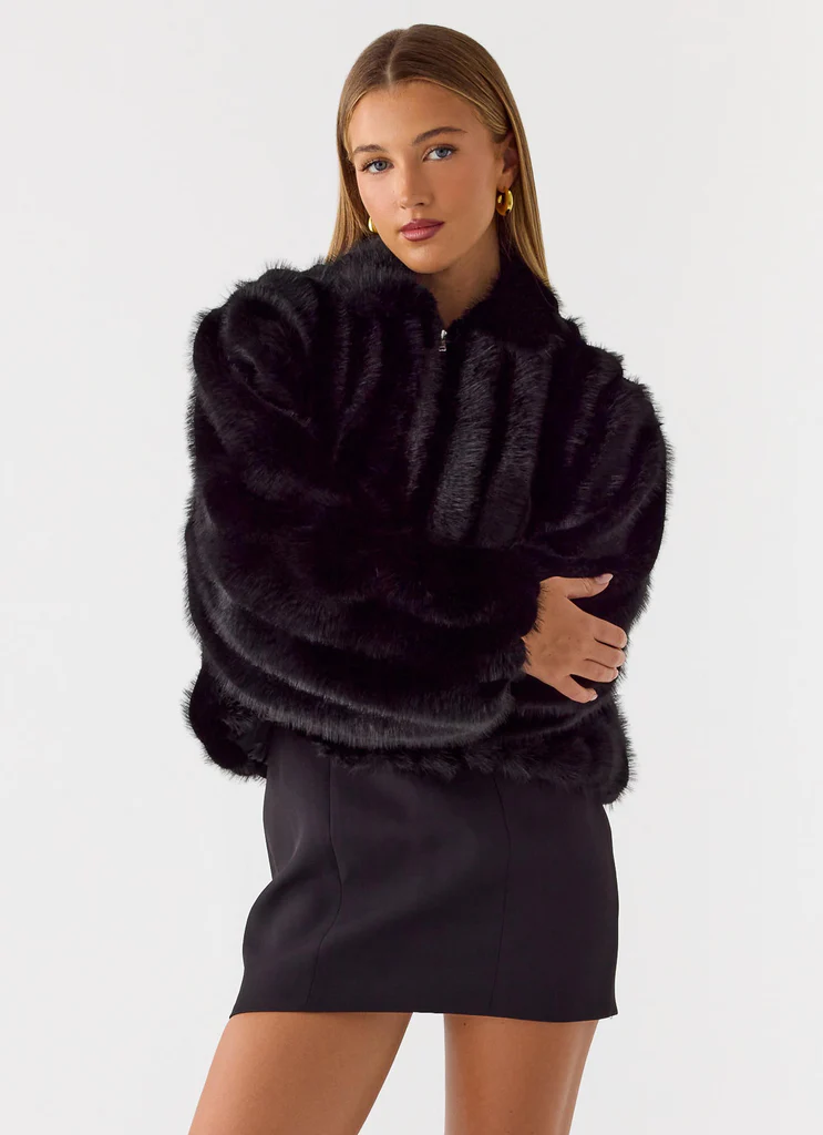 Veste en fausse fourrure Naylor - Noir