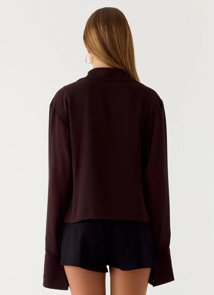 Chemise Annah Wrap - Chocolat