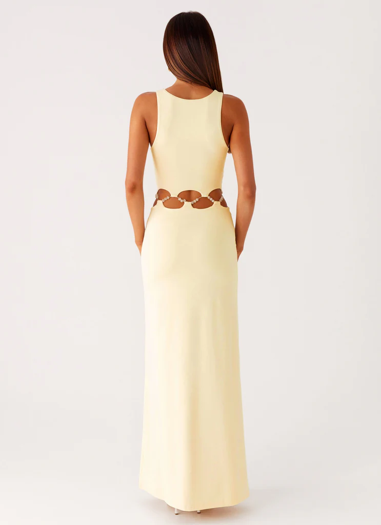 Robe maxi perlée Dreamboat – Jaune Robe maxi perlée Dreamboat - Jaune