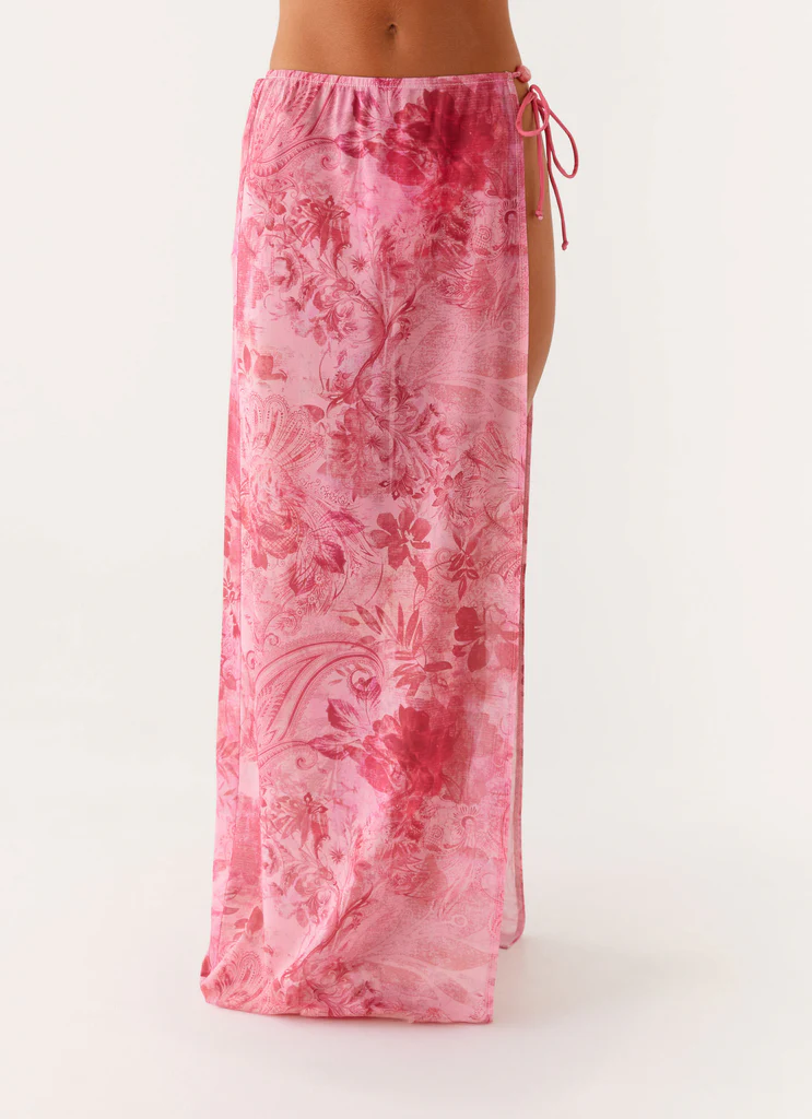 Jupe maxi à perles Here For It - Imprimé rose