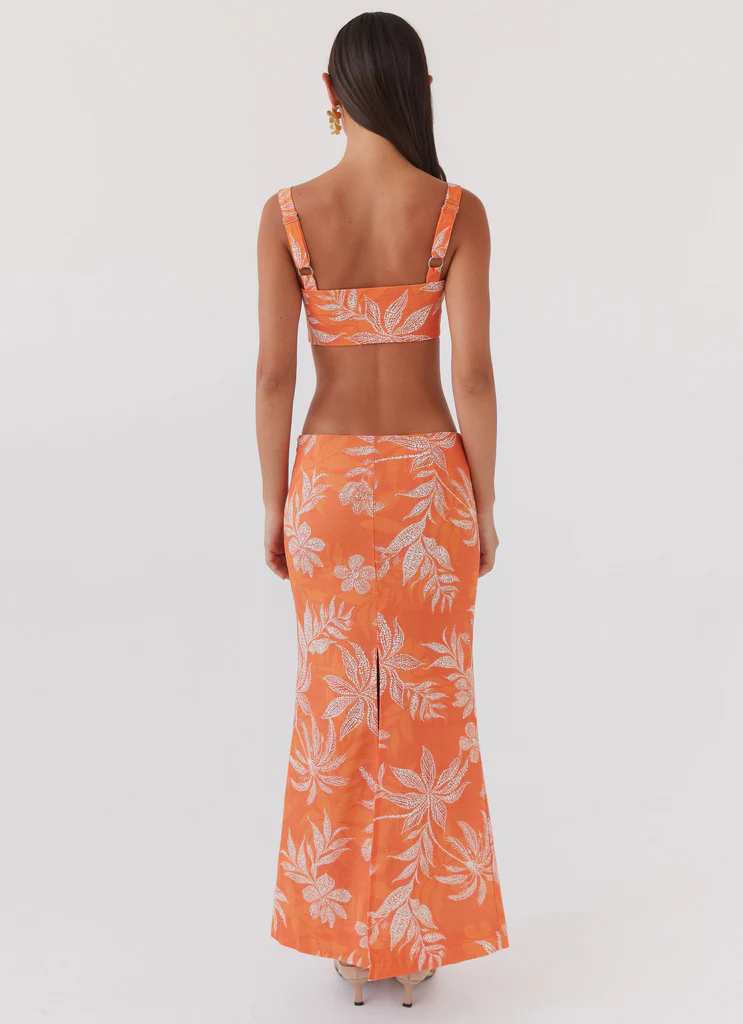 Jupe en lin Born For Bordeaux - Coucher de soleil tropical