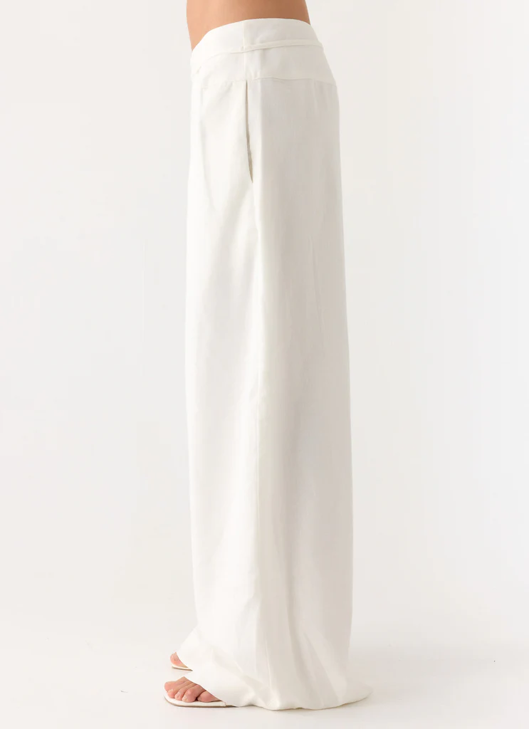 Pantalons en lin Isobel - Blanc