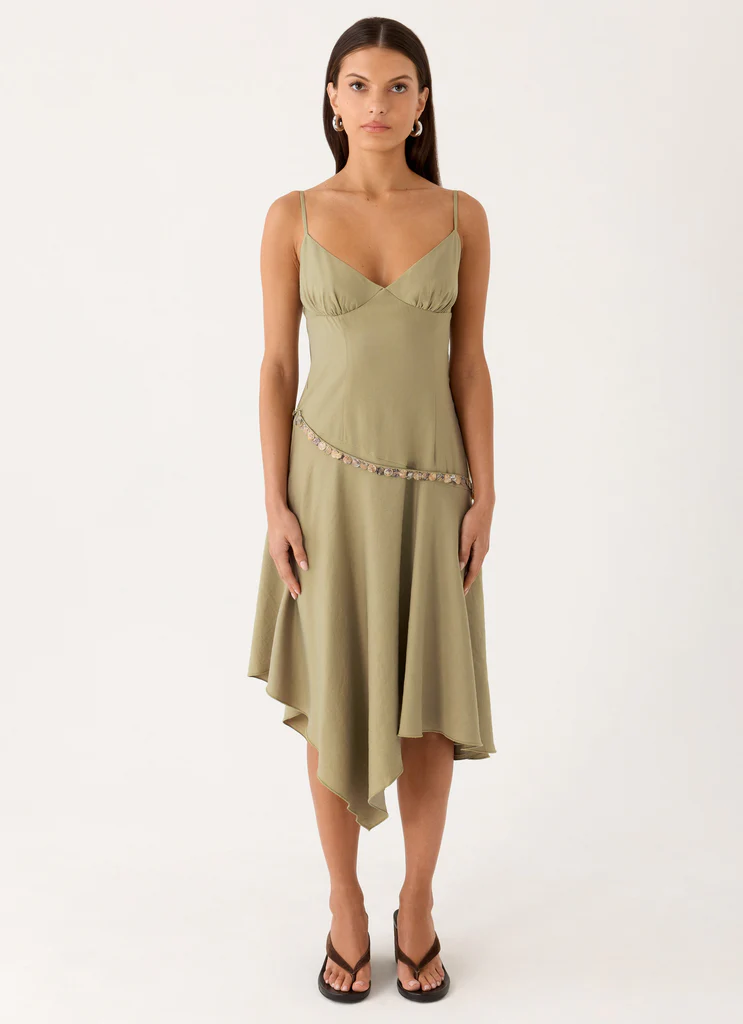 Robe Midi Lazure - Olive Pâle