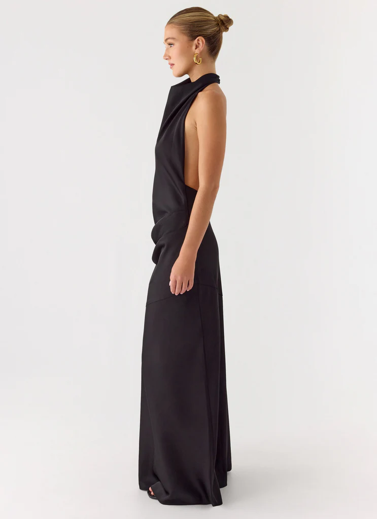 Robe maxi échancrée Back To Life - Noir