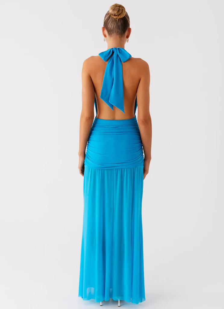 Robe Maxi à bretelles Dilemma - Bleu Turquoise