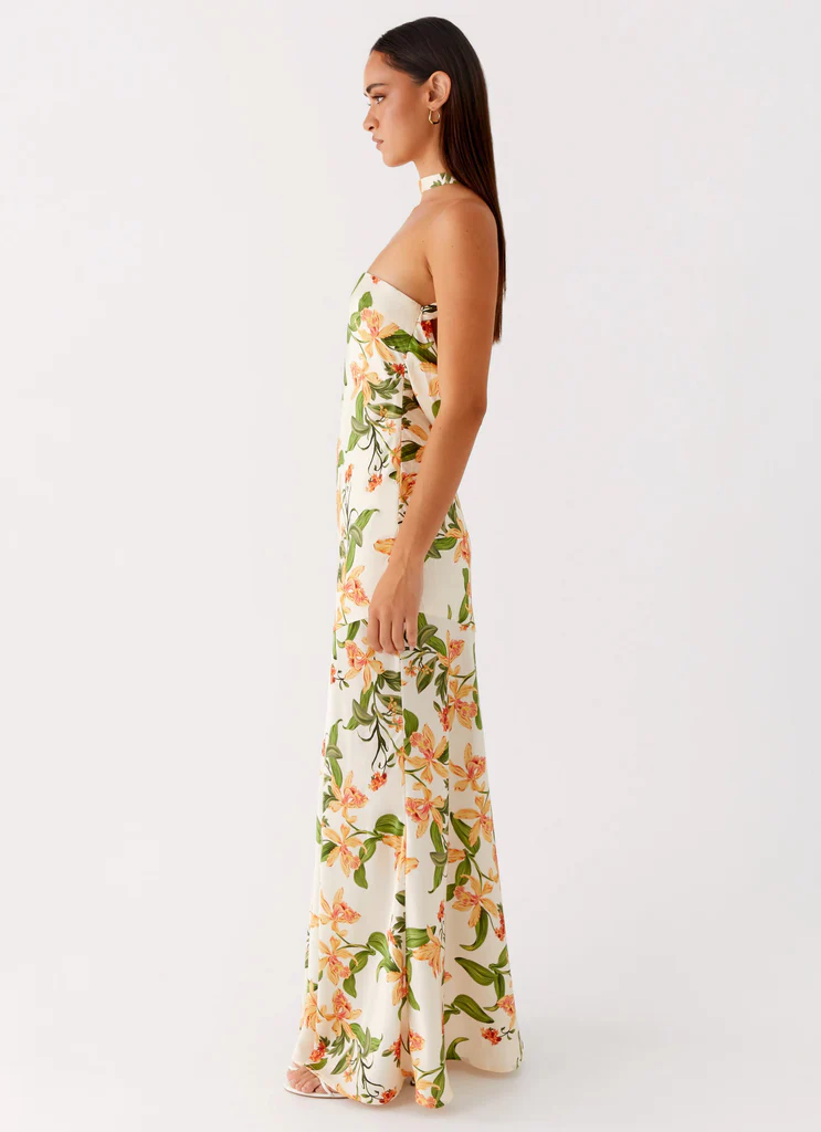 Robe maxi satin Damali - Imprimé floral