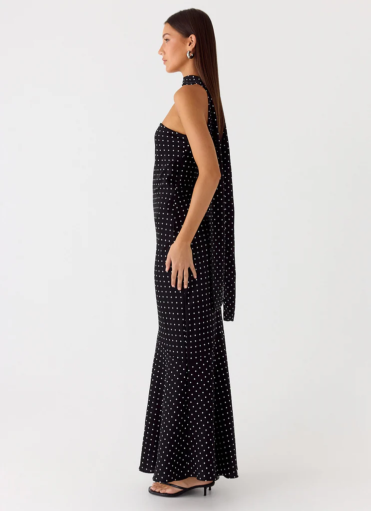 Robe Maxi Under The Pagoda - Pois Noirs