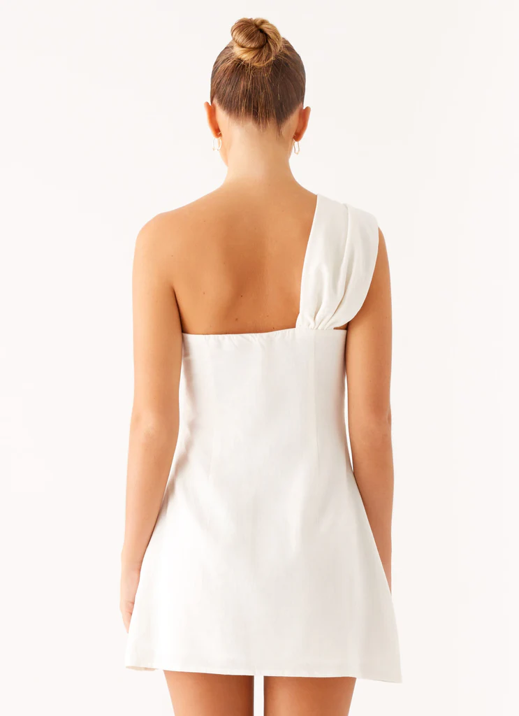 Robe Mini en Lin Kameron – Blanc Robe Mini en Lin Kameron - Blanc