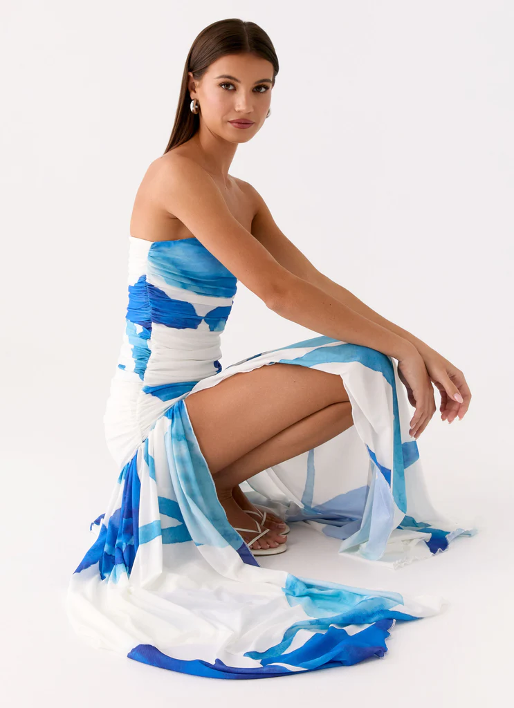 Robe Maxi Laidee – Cerulean Bloom Robe Maxi Laidee - Cerulean Bloom
