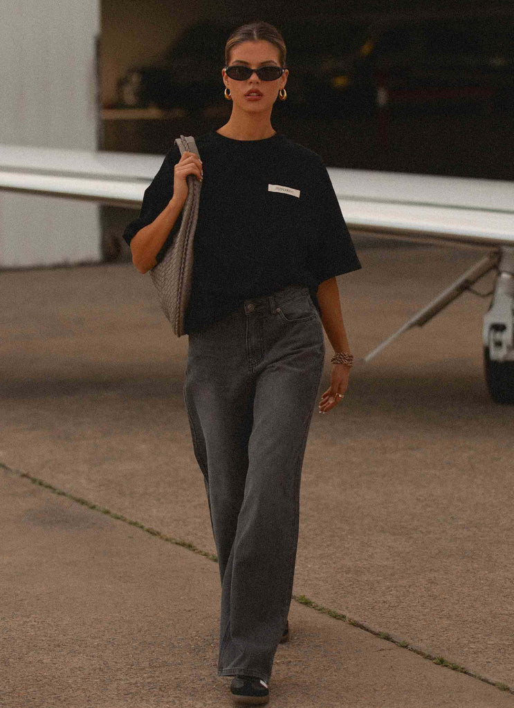 T-shirt Oversized Signature - Noir