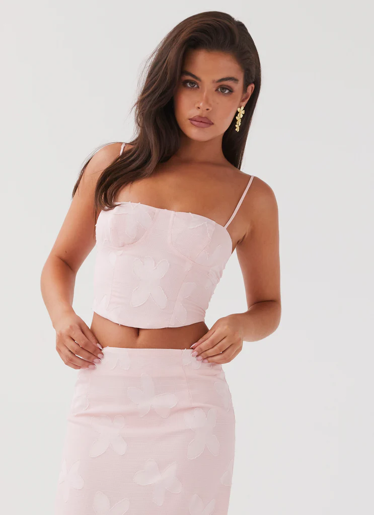 Meilleur Top à lacets Love - Rose Pétale