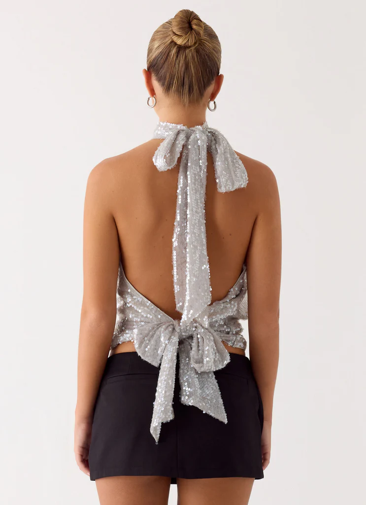 Top paillettes Willow - Argent