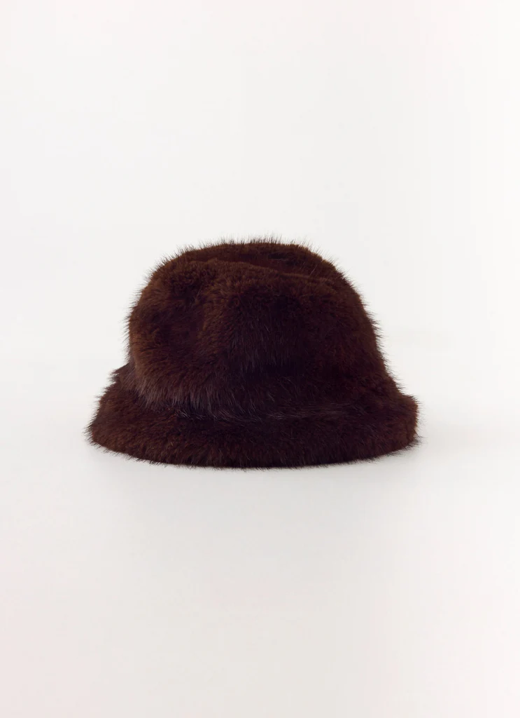 Chapeau en fausse fourrure Nicolette - Chocolat