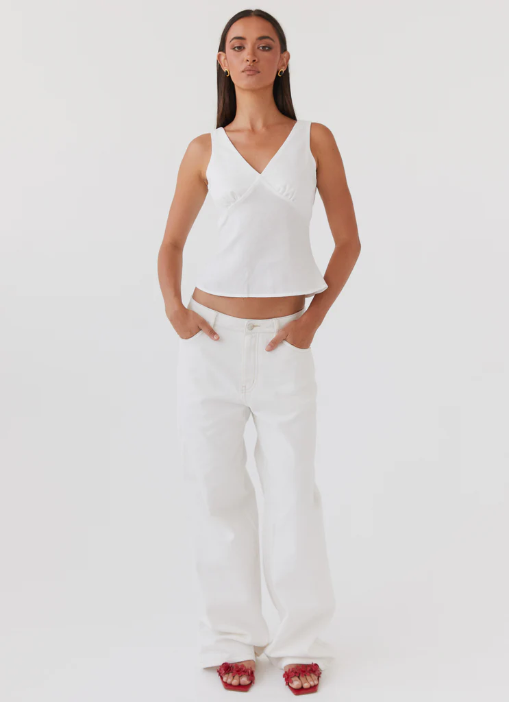 Haut en lin Nori - Blanc
