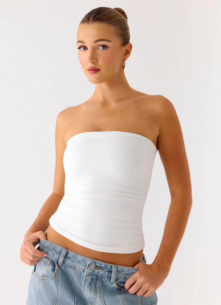 Haut sans bretelles Adrienna - Blanc