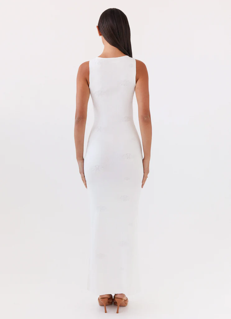 Robe maxi tricot Holly - Blanc
