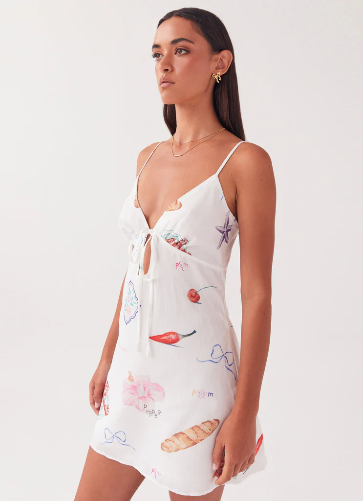 Robe mini en lin Flora - Banchetto